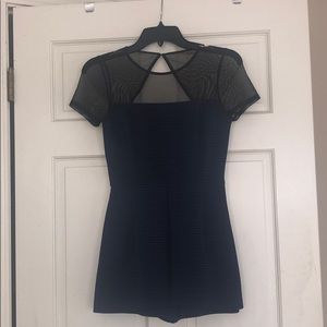 BCBG Generation Mesh Yoke Skort Romper